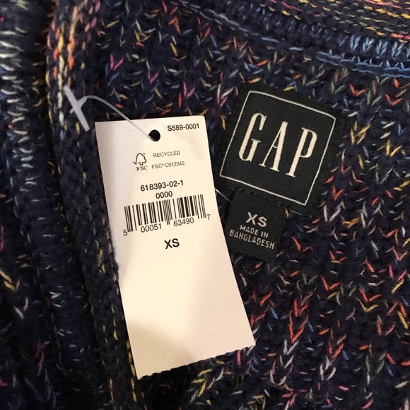 Gap Sweater NEW Womens Size XS Extra Small Northern Lights Blue Cotton Pullover - Picture 13 of 14
